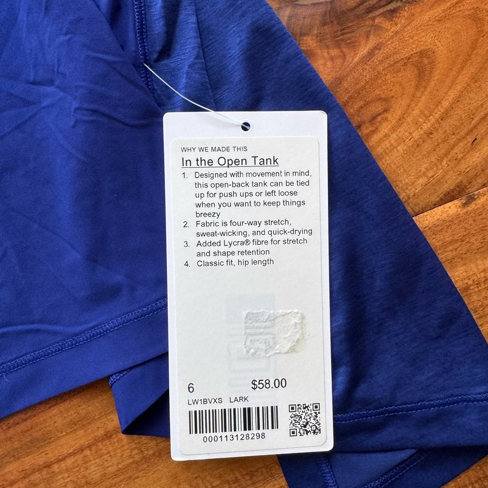 Lululemon Athletica Royal Blue Tank Top